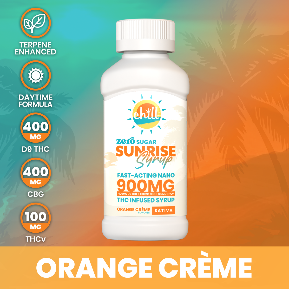 Orange Creme Sunrise 900mg Syrup | 900mg | Morning