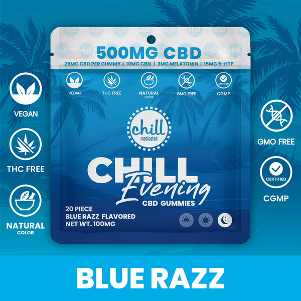 Blue Razz Gummies | 700mg CBD+CBN | Evening