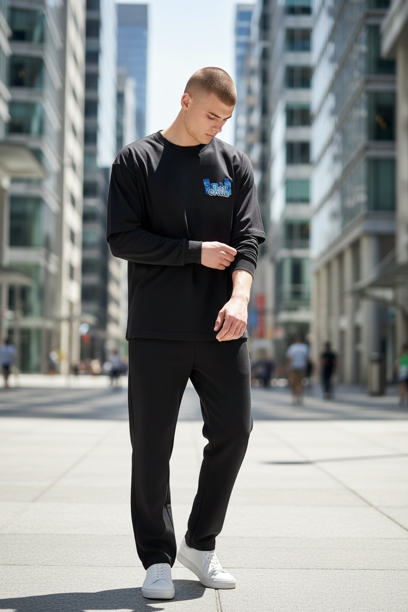 Chill Long Sleeve Shirt - Male model front 2