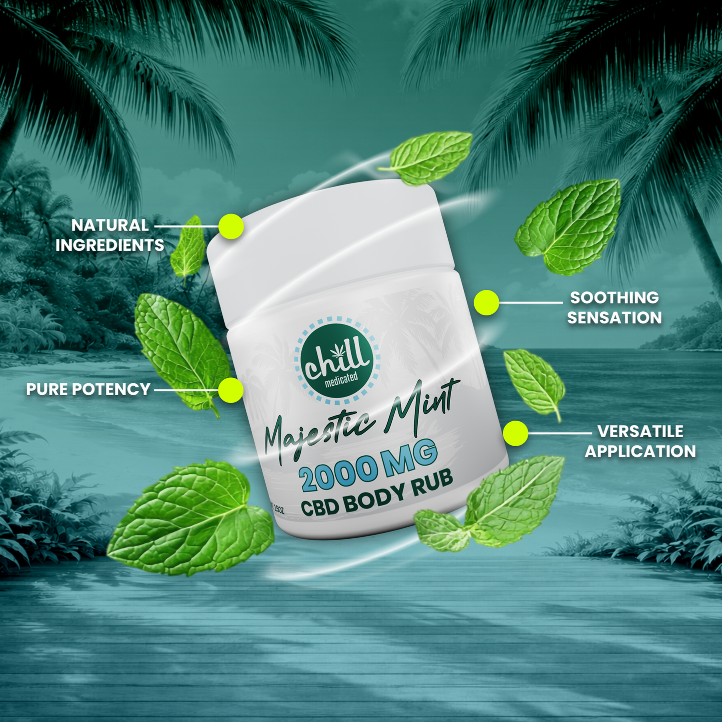 Majestic Mint CBD Body Rub | 2000mg