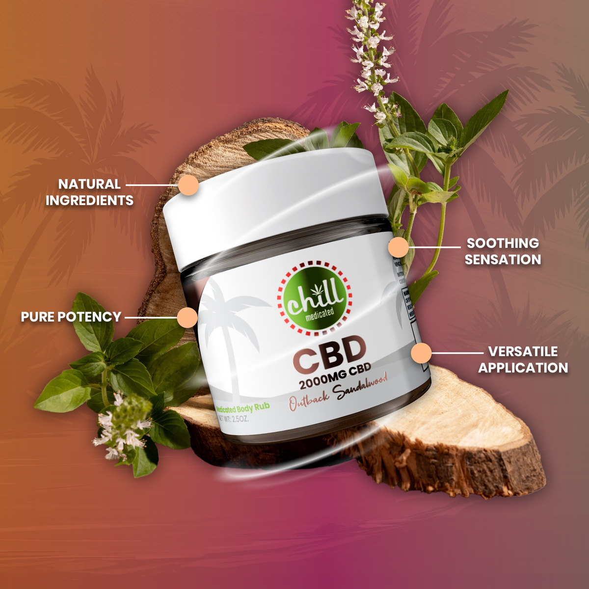 Outback Sandalwood CBD Body Rub | 2000mg Hover