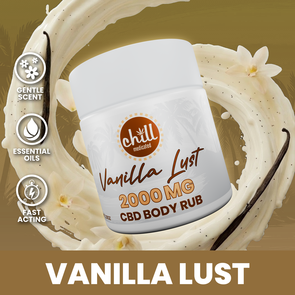 Vanilla Lust CBD Body Rub | 2000mg