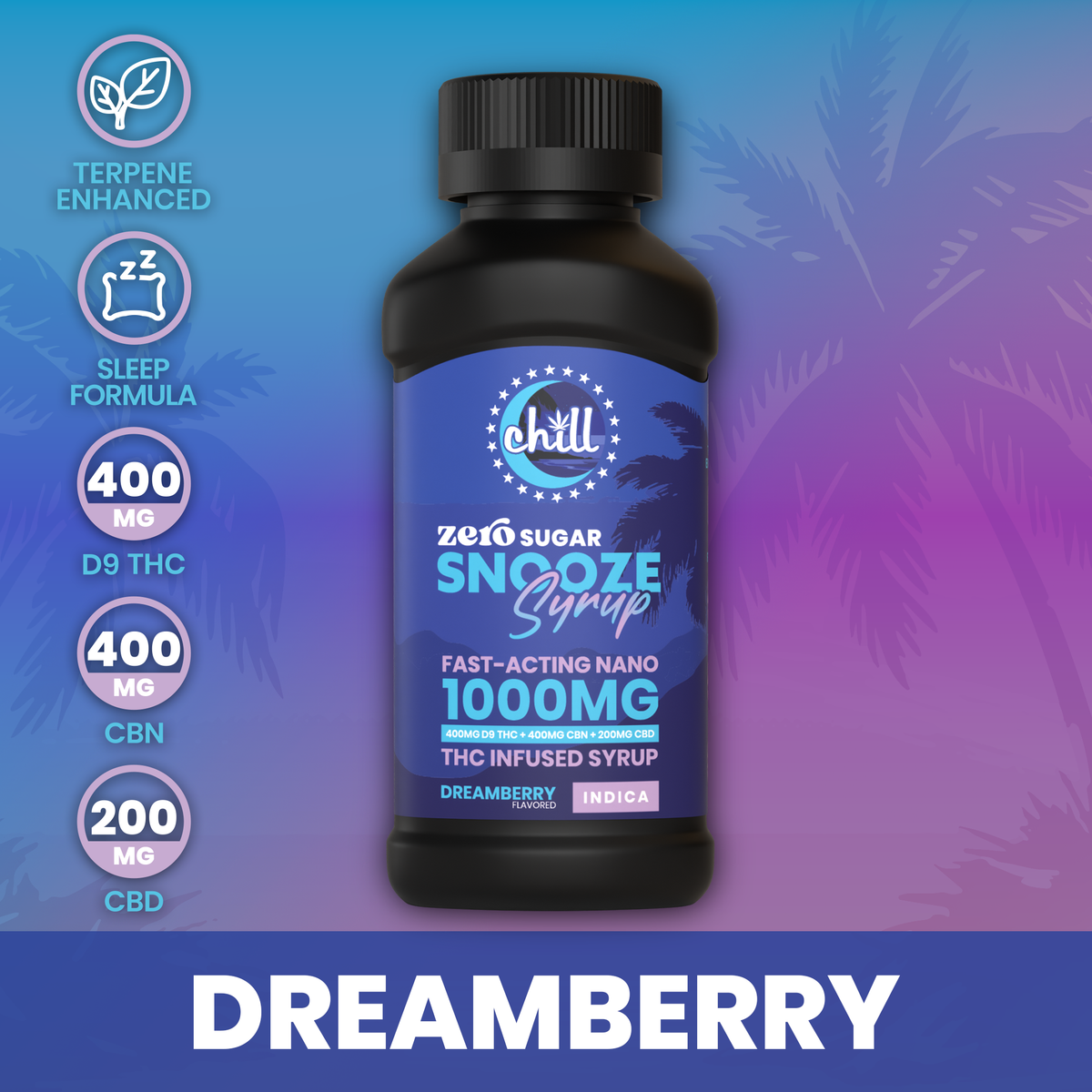 Dreamberry Snooze Delta 9 THC Syrup | 1000mg | Evening