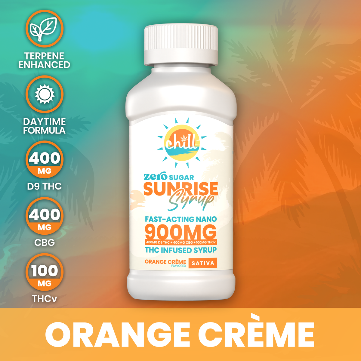 Orange Creme Sunrise 900mg Syrup | 900mg | Morning