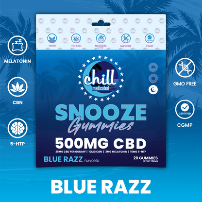 Blue Razz Gummies | 700mg CBD+CBN | Evening