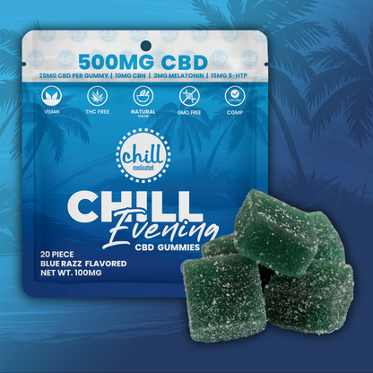 Blue Razz Gummies | 700mg CBD+CBN | Evening