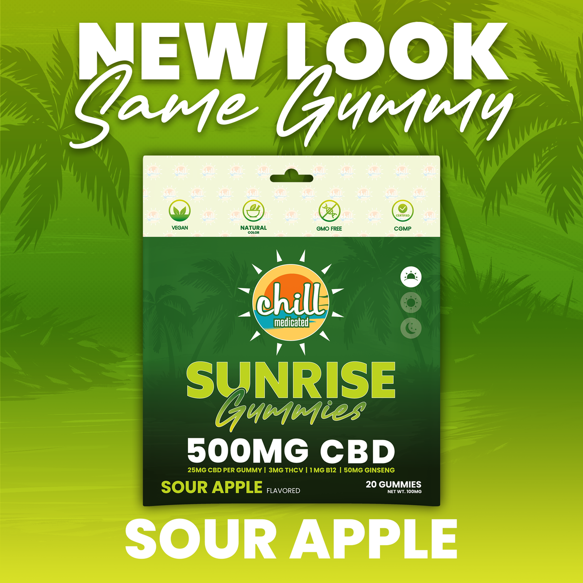 Green Apple Gummies | 500mg CBD | Morning