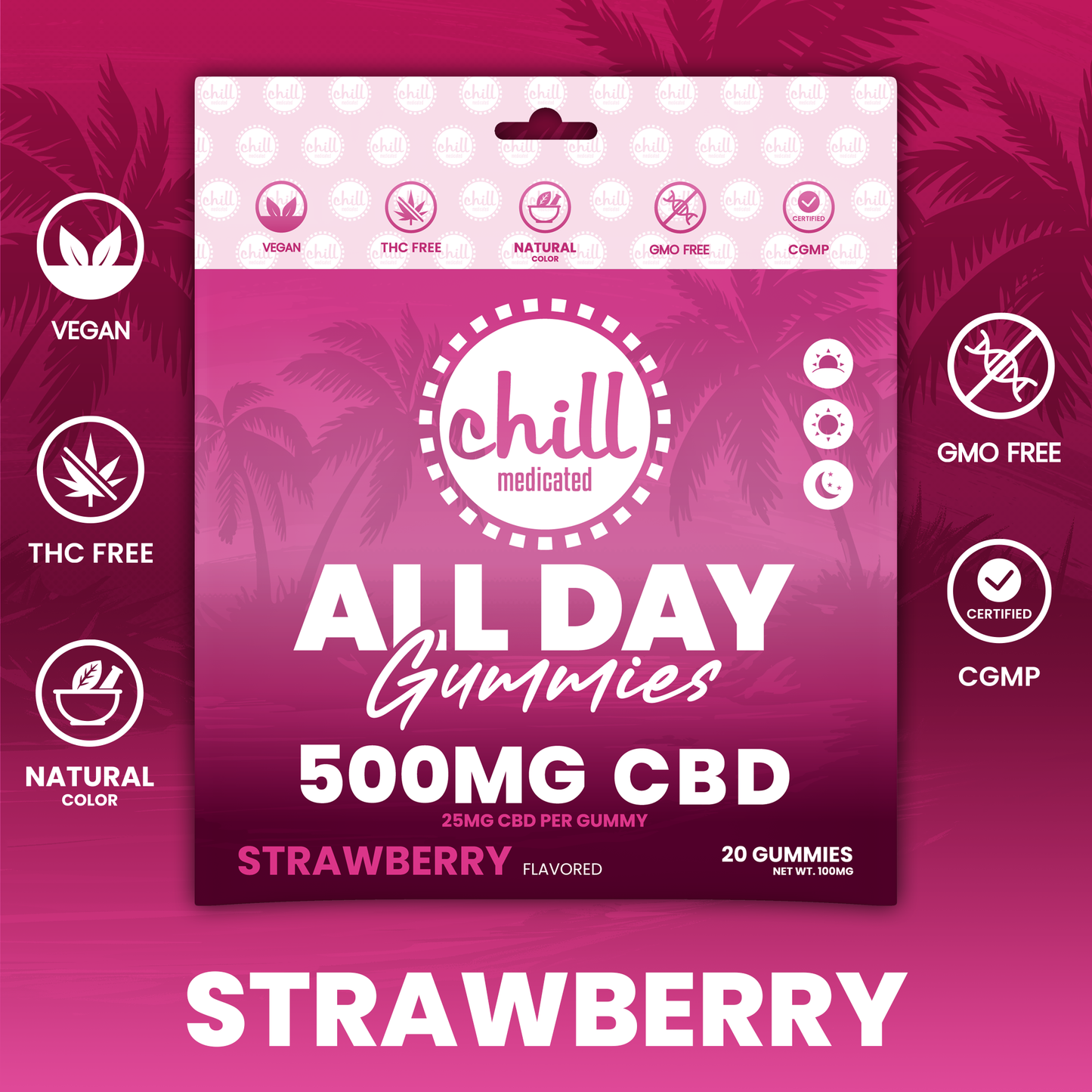 Strawberry CBD Gummies | 500mg | All-Day