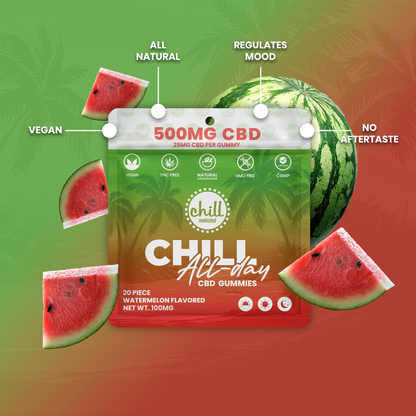 Watermelon CBD Gummies | 500mg | All-Day