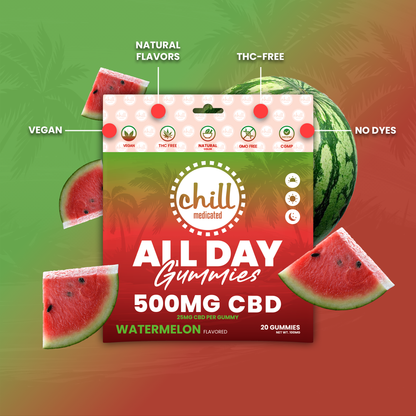 Watermelon CBD Gummies | 500mg | All-Day