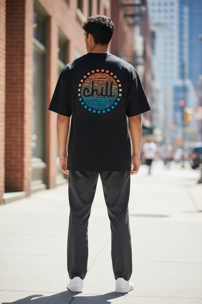 Just Chill T-shirt - Black - Male model back V2