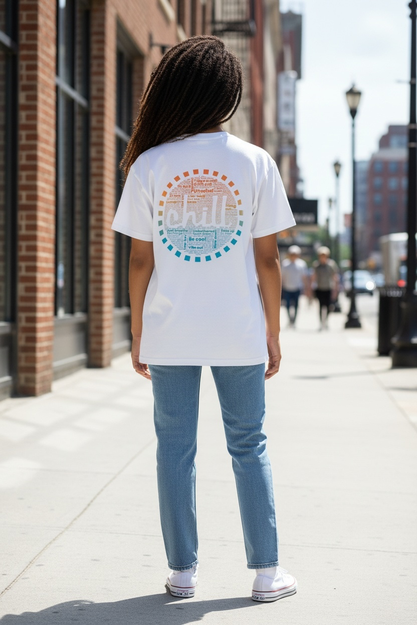 Just Chill T-shirt - Bone - Female model back
