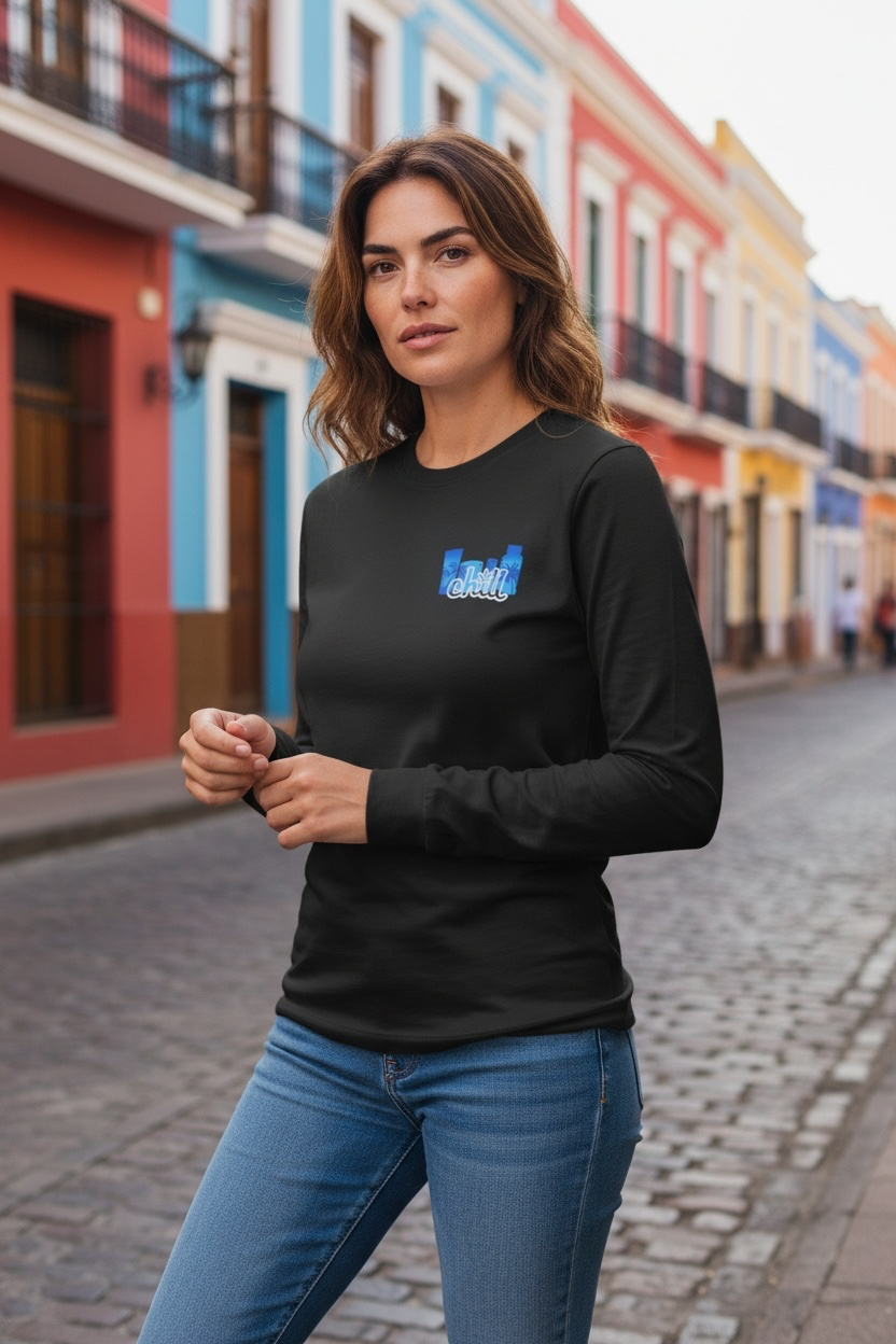 Chill Long Sleeve Shirt - Female model front 1