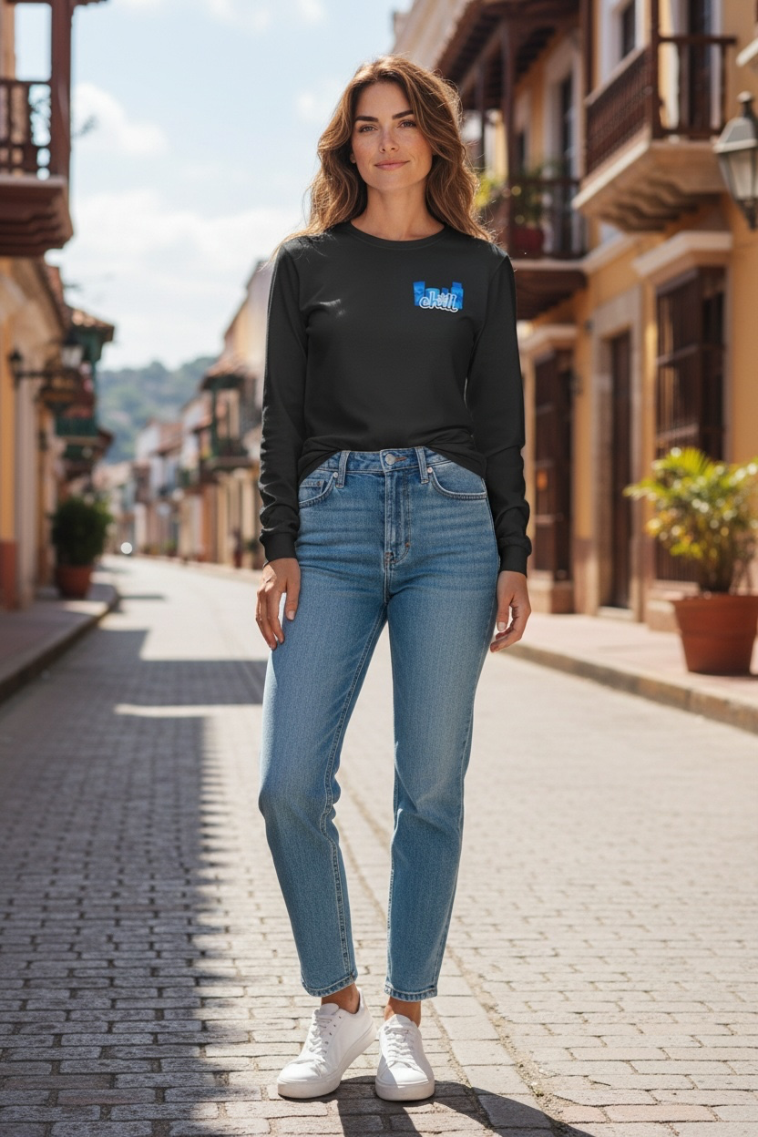 Chill Long Sleeve Shirt - Female model front 2