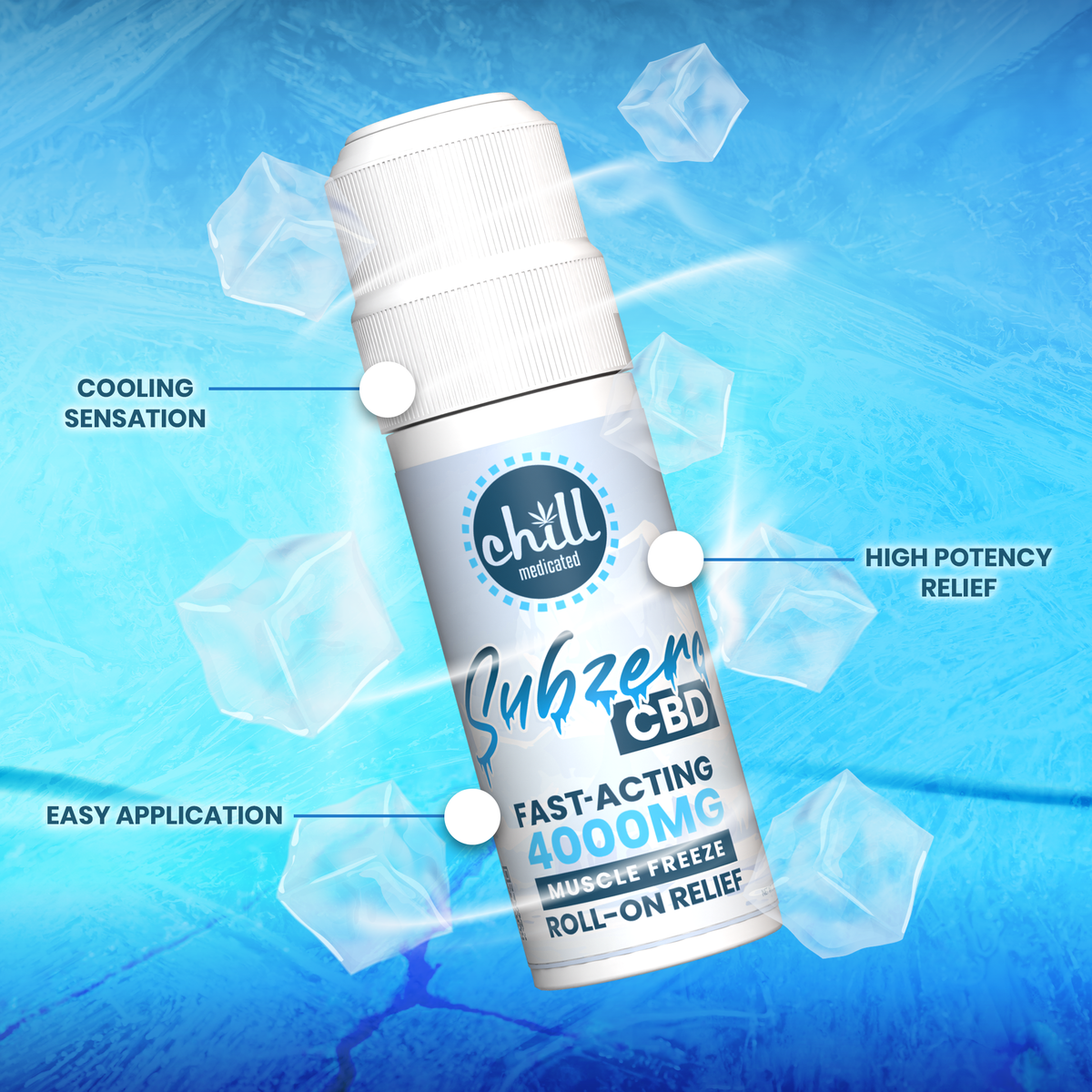 NEW!! Subzero Muscle Freeze CBD Roll-On | 4000mg Hover