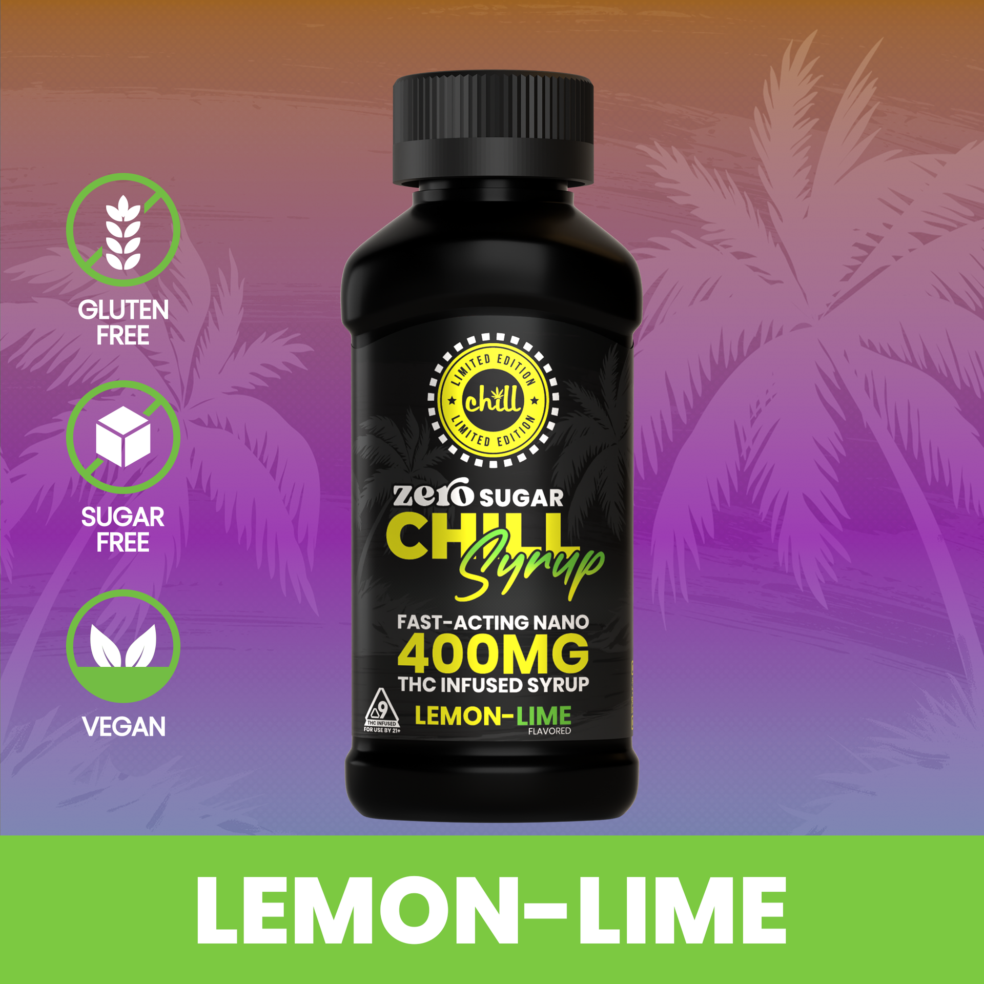 Zero Sugar Lemon-Lime Delta 9 THC Syrup | 400mg – Chill Store