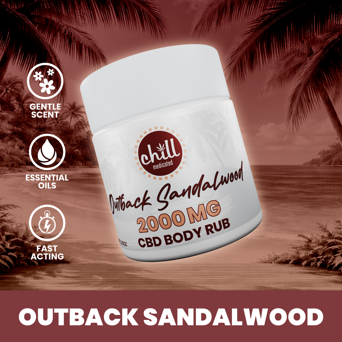 Outback Sandalwood CBD Body Rub | 2000mg
