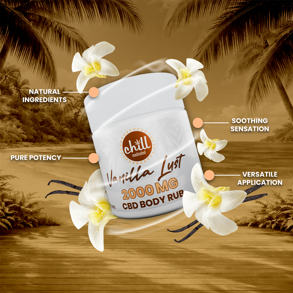 Vanilla Lust CBD Body Rub | 2000mg Hover