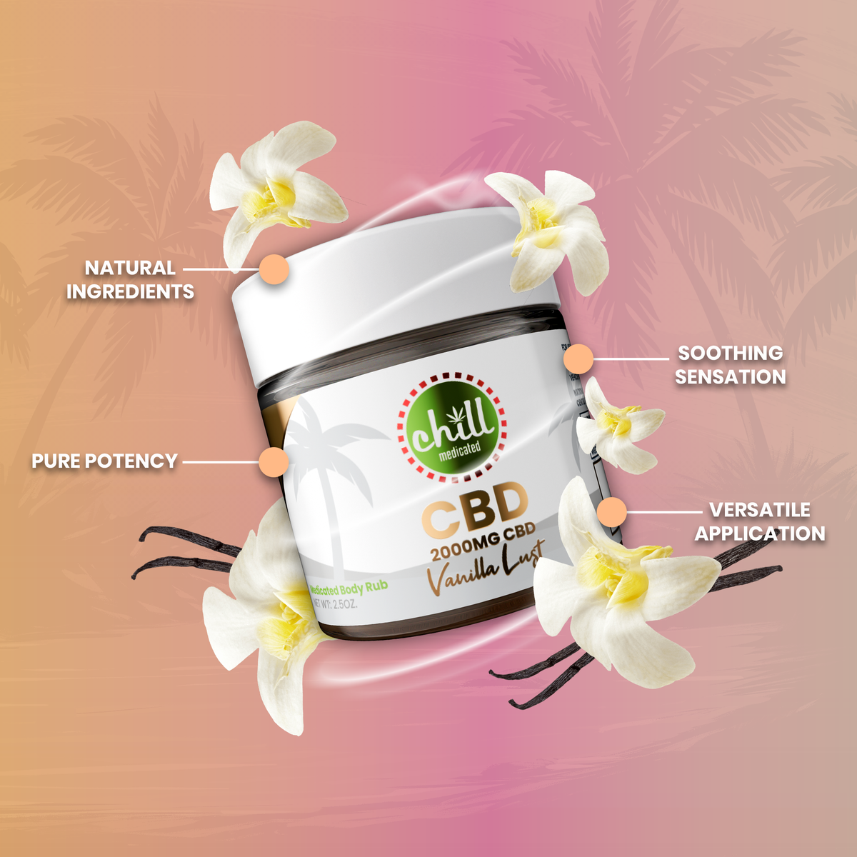 Vanilla Lust CBD Body Rub | 2000mg Hover