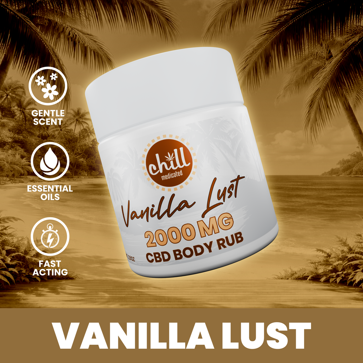 Vanilla Lust CBD Body Rub | 2000mg